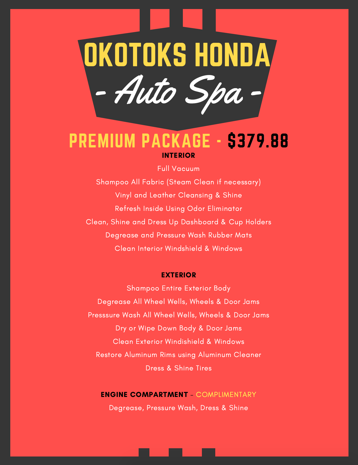Okotoks Honda Auto Spa Basic Package in Okotoks, South Calgary Okotoks Honda Auto Spa Basic Package in Okotoks, South Calgary